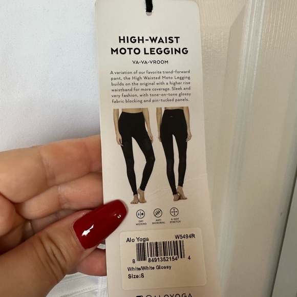 Alo Yoga High-Waist Moto Legging sz.S White - Picture 3 of 6